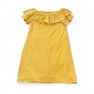 London Times Yellow Eyelet Dress Size 6